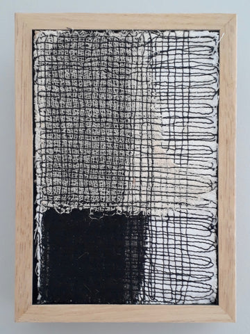 Patricia Kelly, Winter Note 5, textile art, 10.5 x 15.5 cm (12.5 x 17 x 3 cm framed)
