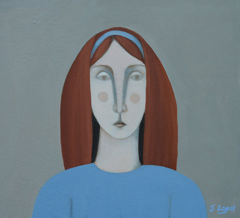 Judith Logan, Redhead, painting, 30.5 X 27.5 cm (33 X 30 X 1.3 cm framed) £325