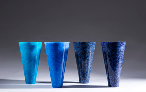Alison Lowry, Symphony of Blue, glass art, 6.5/16 x 29 cm