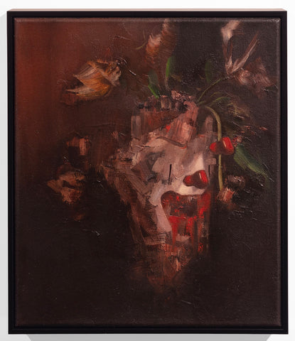 Aimee Melaugh, Ghostly Orchid, painting, 30 x 35 x 2.8 cm (32 x 36 x 5 cm framed)
