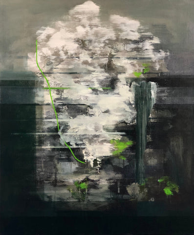 Aimee Melaugh, Muzzle Flash, 2019, painting, 50 x 60 x 4 cm