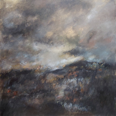 Katherine St Angelo, Lost at Peace, 2021, painting, 70 x 70 x 4.5 cm