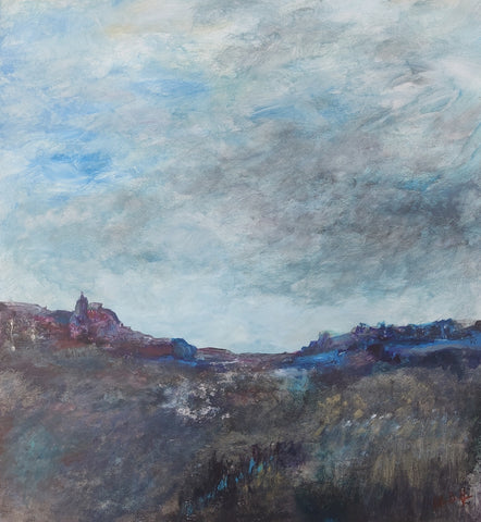 Katherine St Angelo, Quiet Clouds, painting, 41 x 44 cm (55 x 58 x 2.5 cm framed)